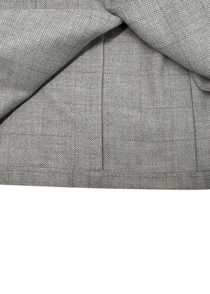 Loro Piana Grey Check Wool Single-breasted Blazer