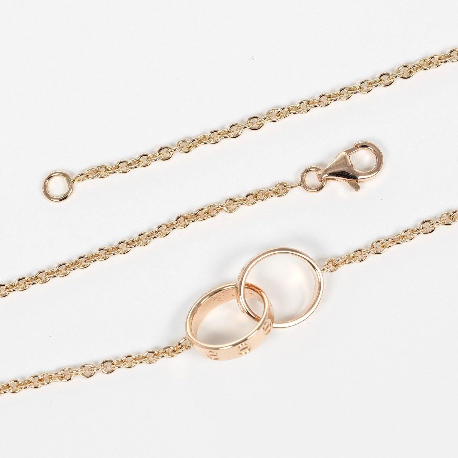 Cartier Rose Gold Intertwined Love Ring Necklace