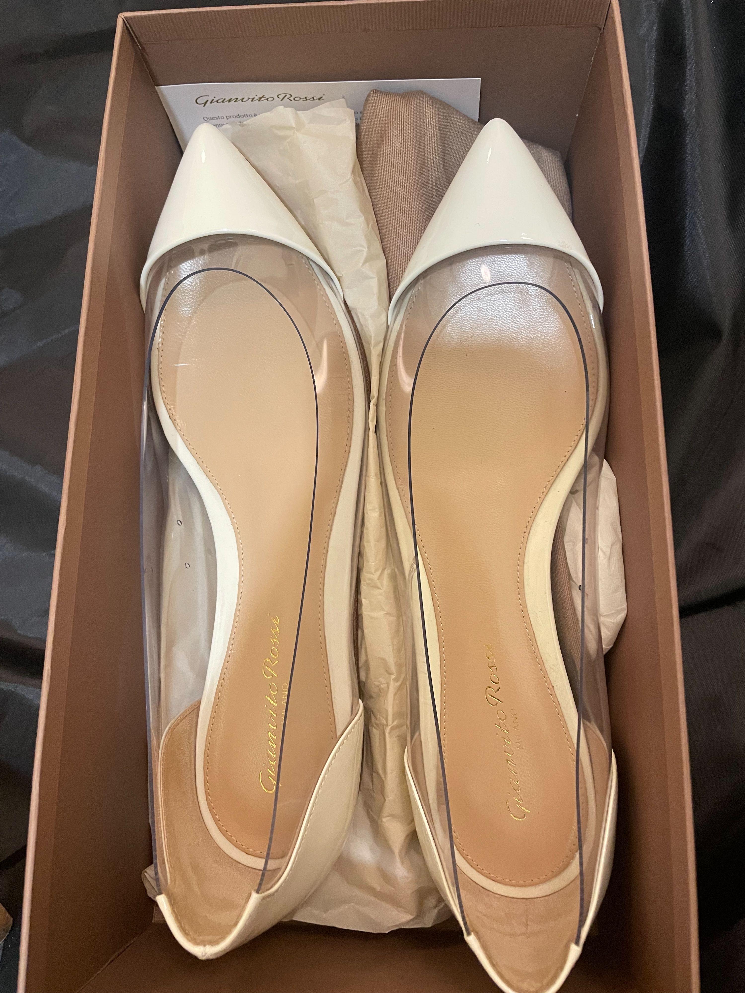 Plexi Leather & PVC Ballet Flats