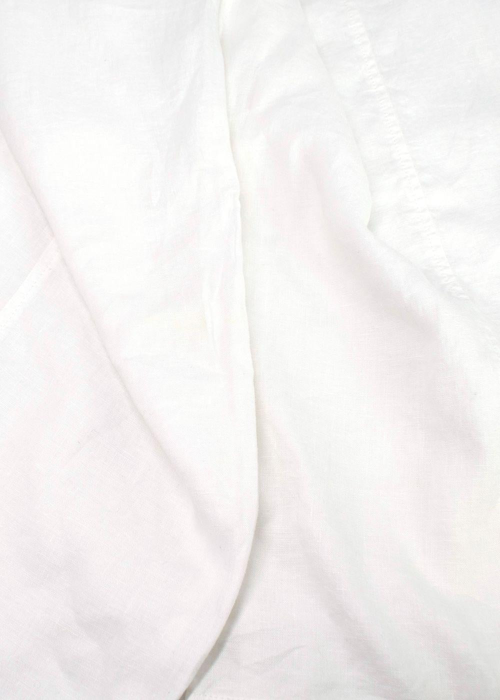 Eileen Fisher White Wide Leg Linen Trousers