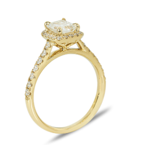 Yellow Gold Emerald Cut Diamond Ring