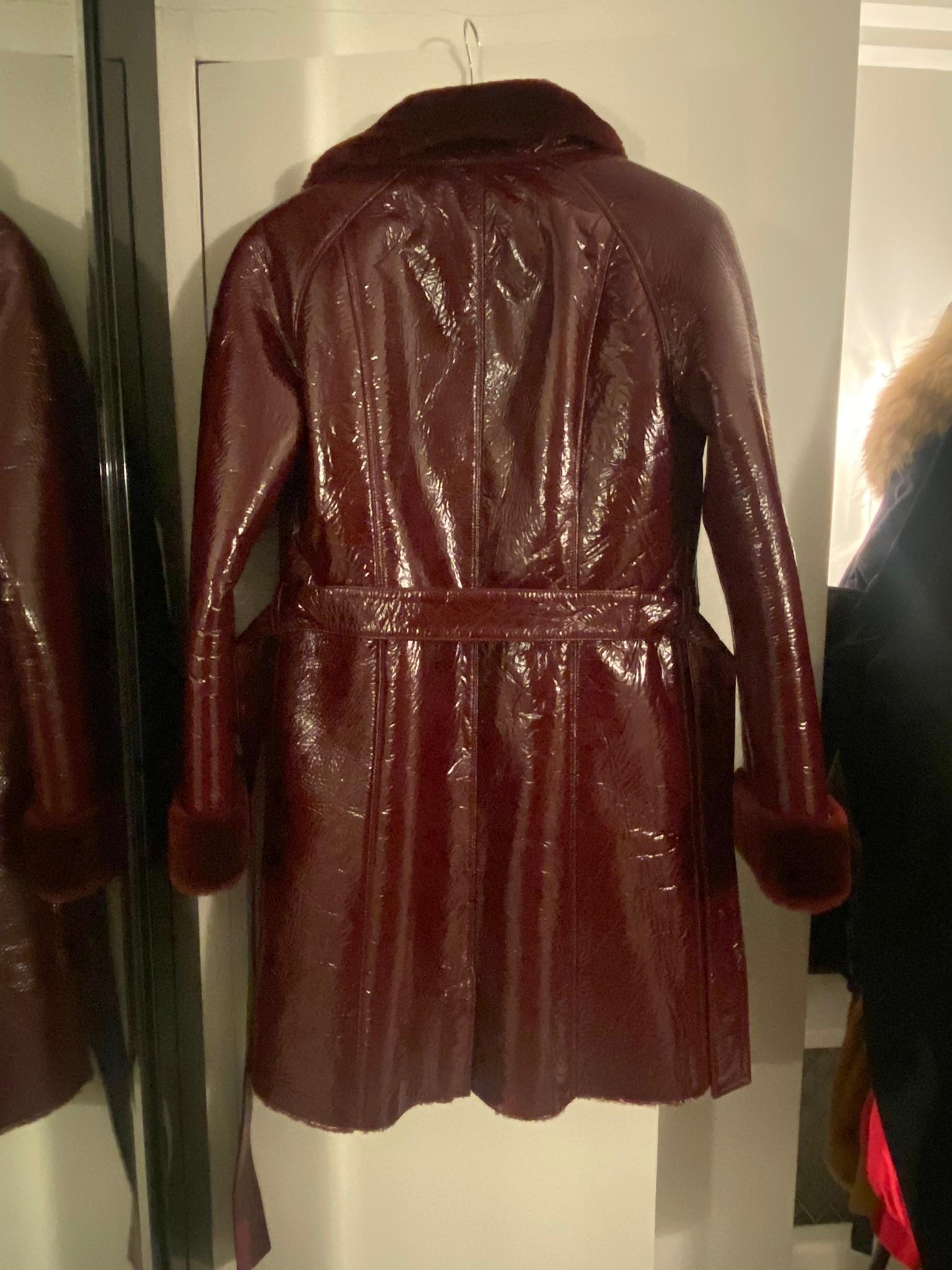 Burgundy Tuscan Lamskin Fusun Shearling Coat