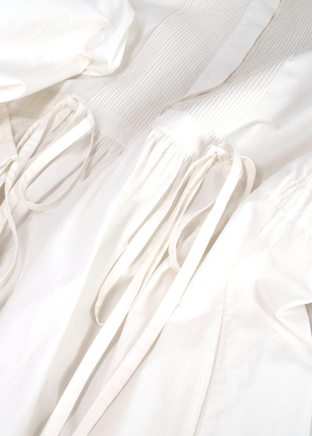 Chloe Drawstring White Cotton Tunic Dress