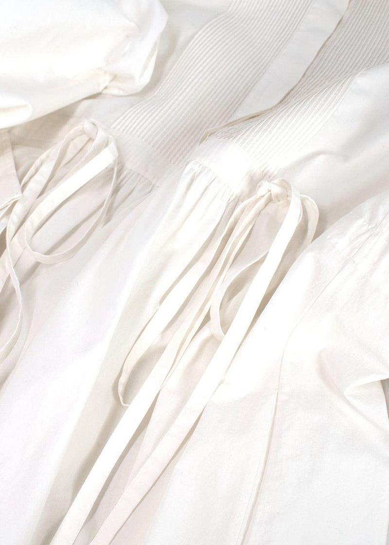 Chloe Drawstring White Cotton Tunic Dress