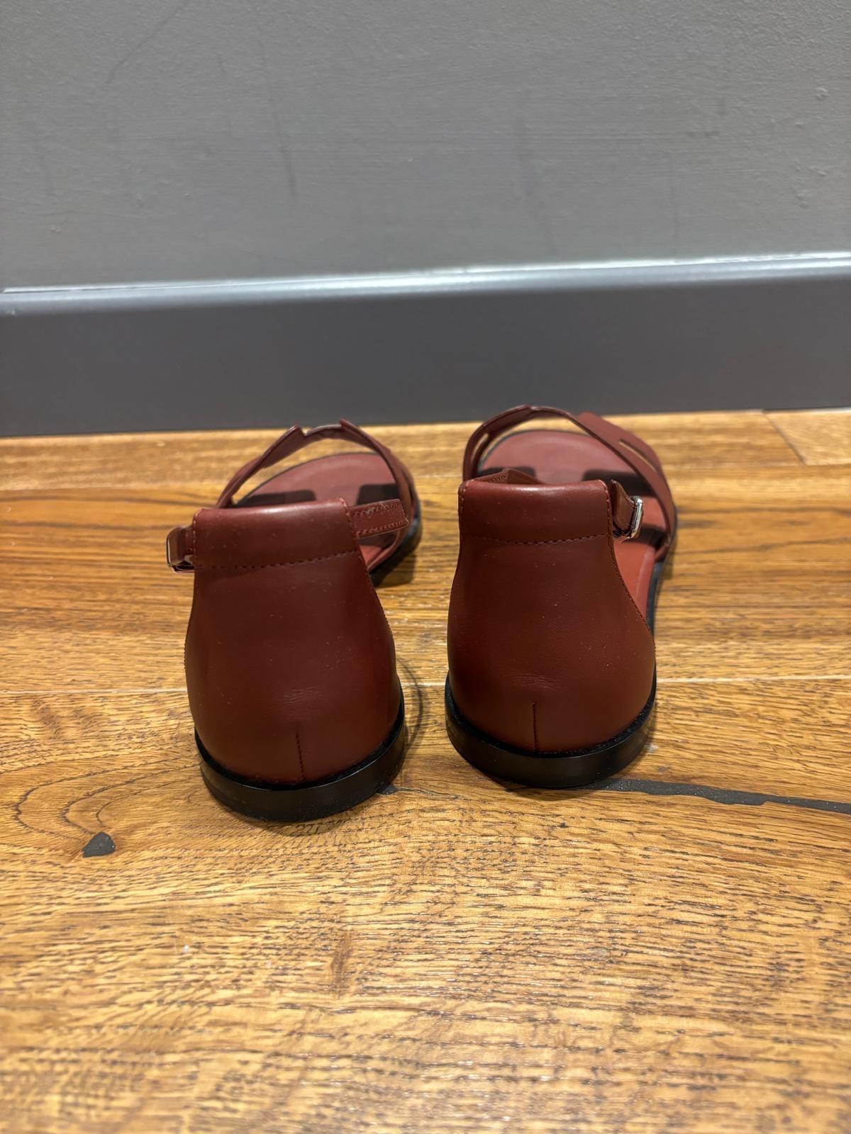Hermes Rouge Leather Sandals