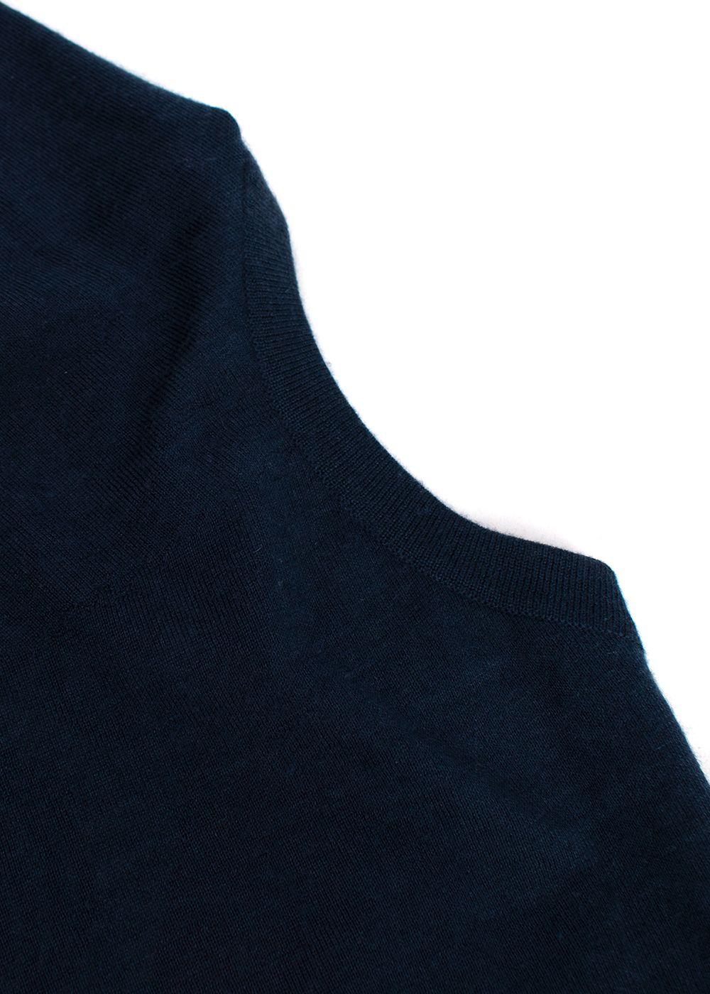 Hermes Navy Patterned Cashmere & Silk Jumper