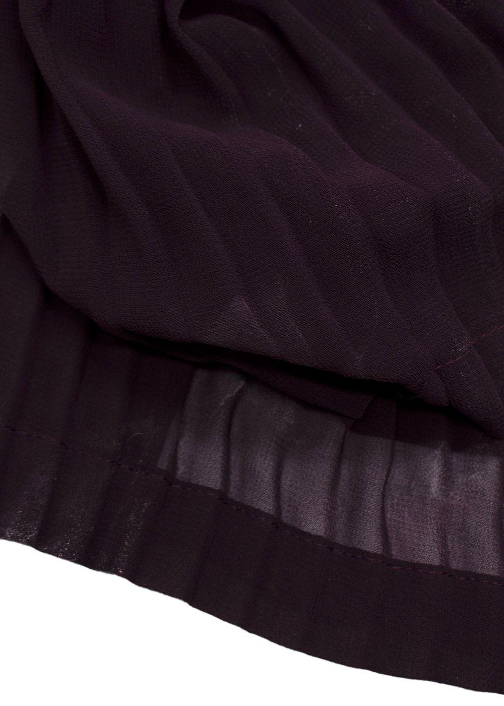 Diane Von Furstenberg Burgundy Pleated Wrap Maxi Dress