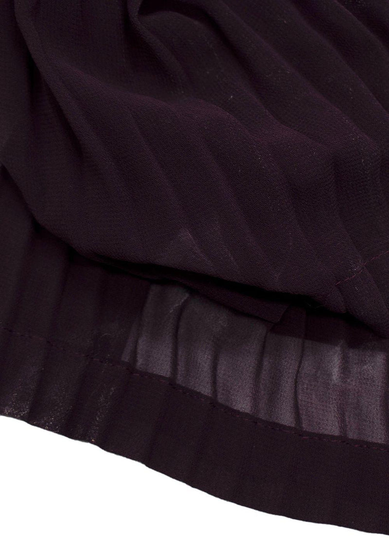 Diane Von Furstenberg Burgundy Pleated Wrap Maxi Dress