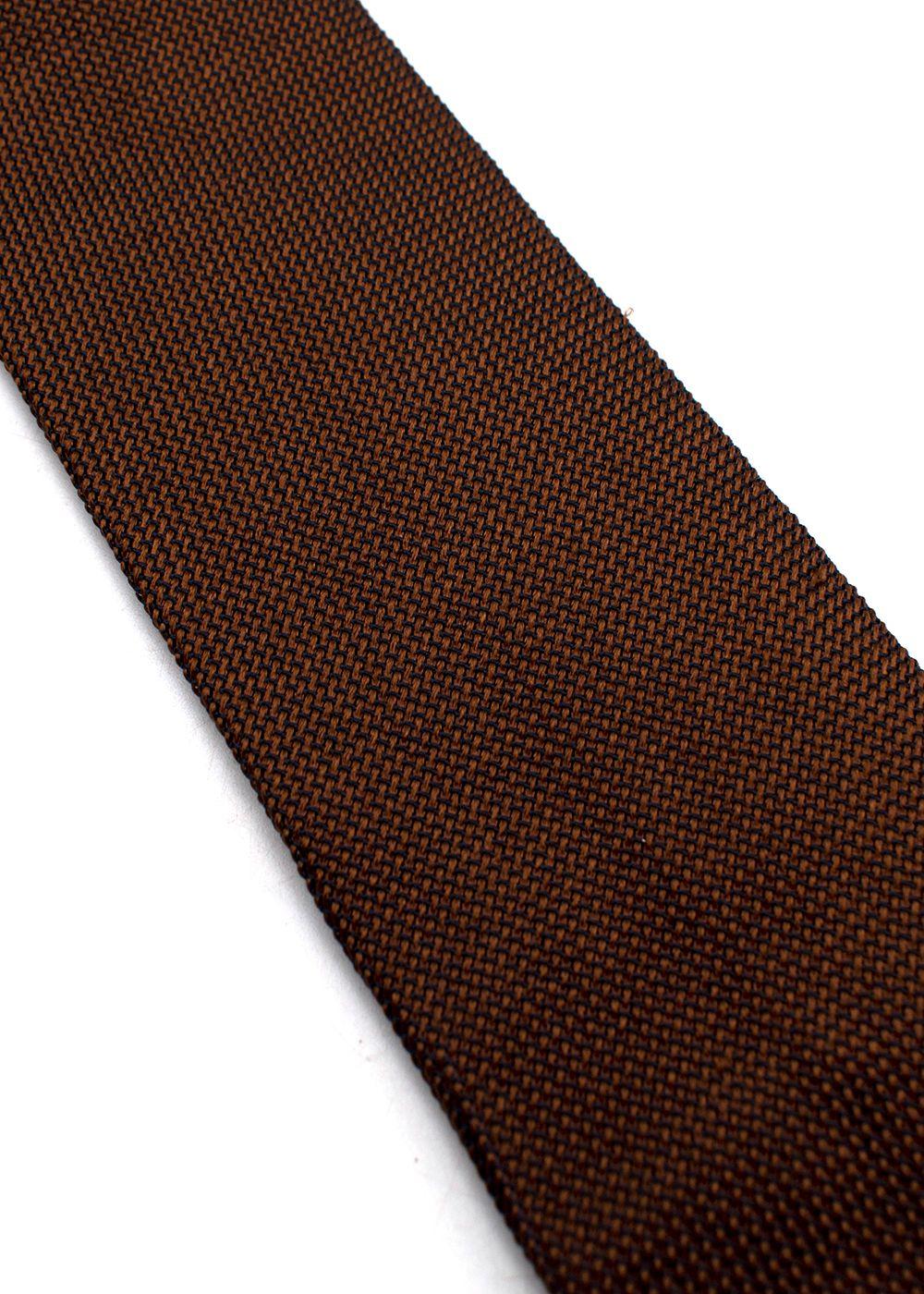Brown Woven Silk Tie