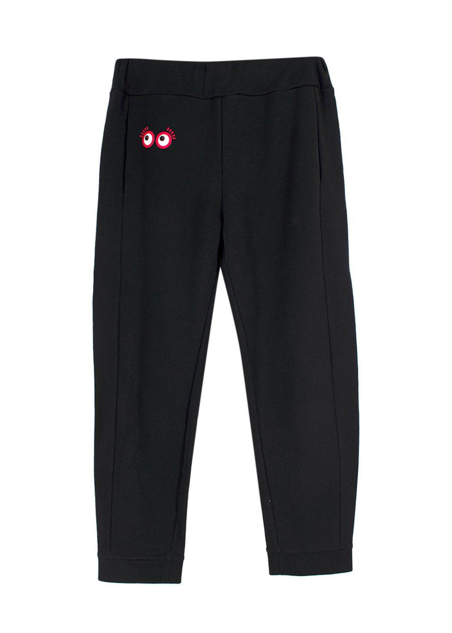Fendi Black Red Eye Detail Joggers