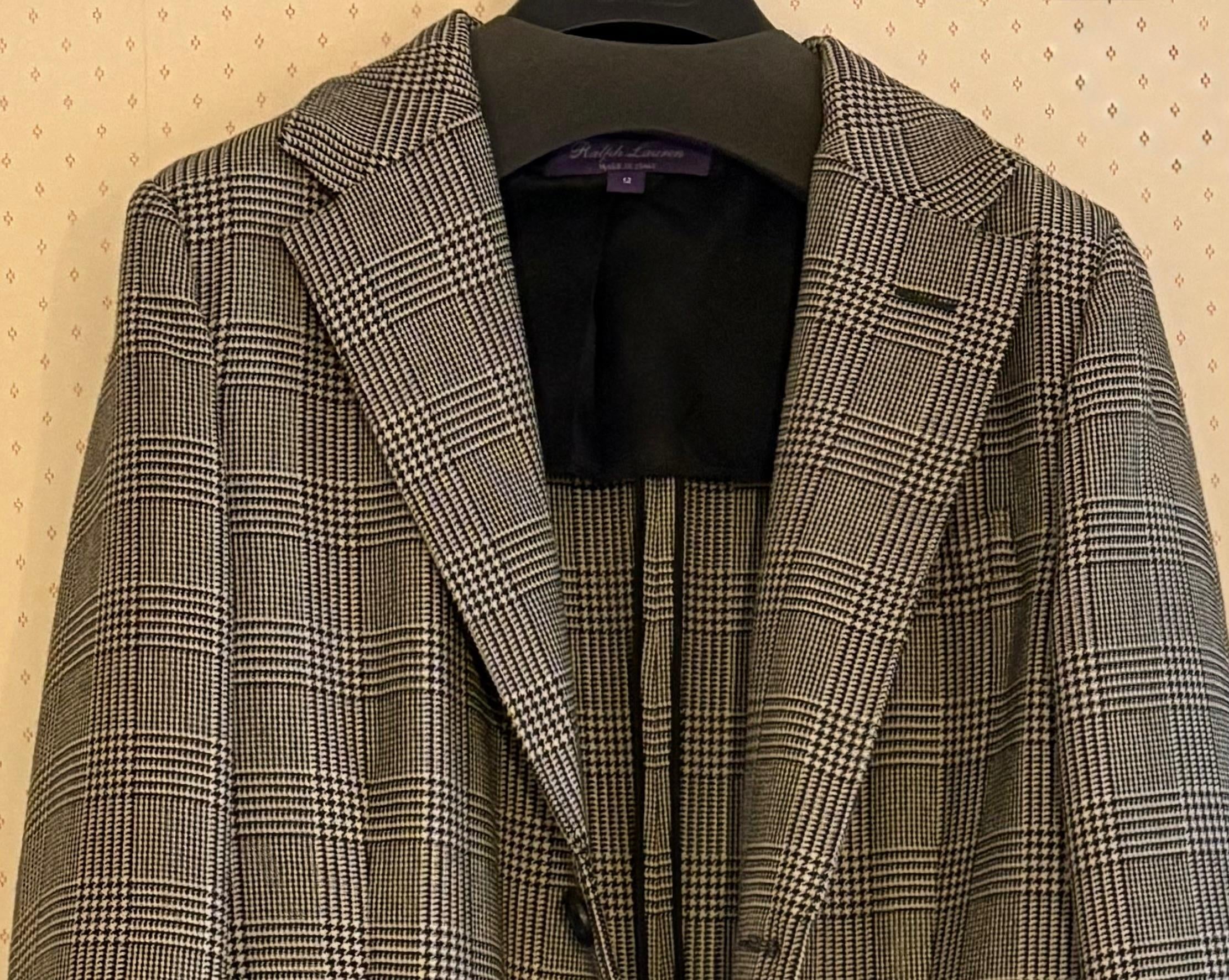 Ralph Lauren Collection Syeda houndstooth wool coat.