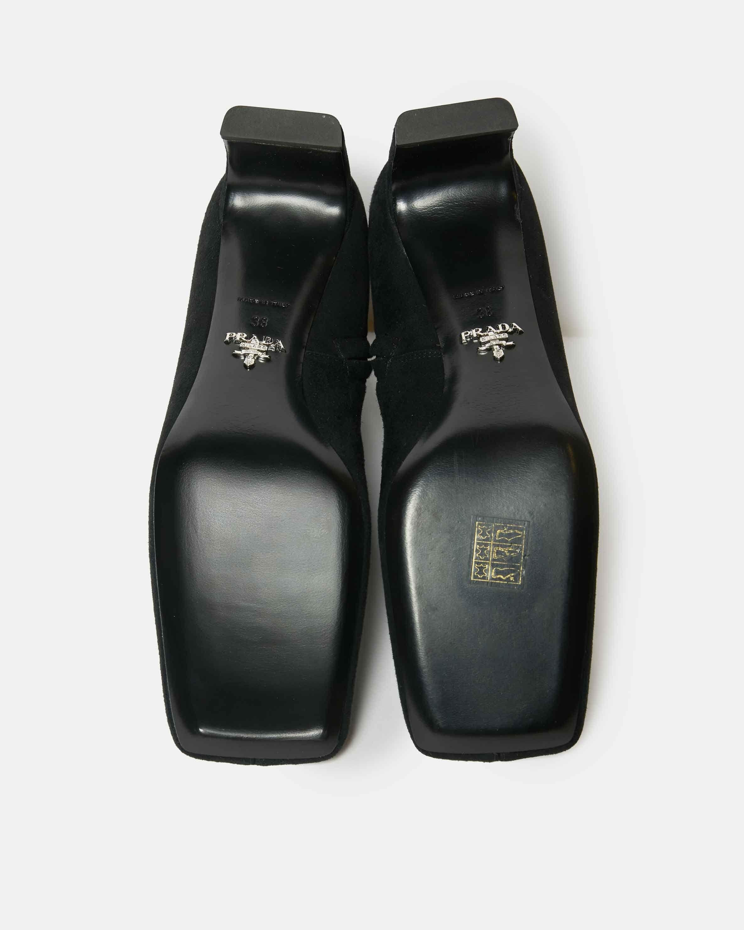 Prada Black Heeled Ankle Boots