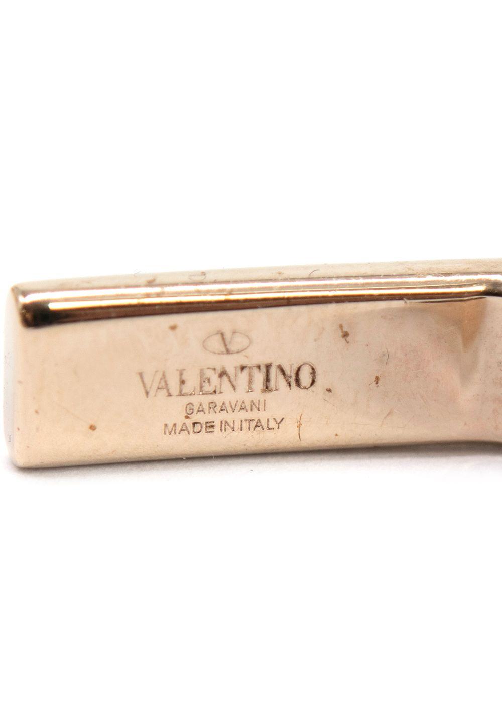 Valentino Gold Tone Pyramid Stud Bar Ring - Size 13