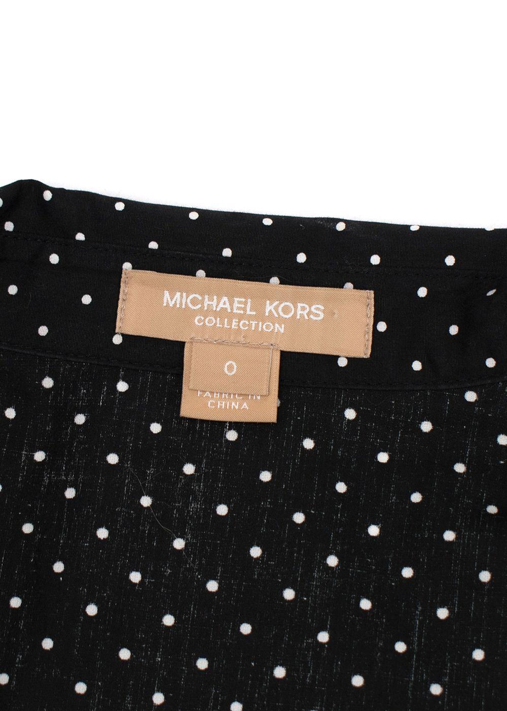 Michael Kors Black Polka Dot Wrap Front Dance Dress