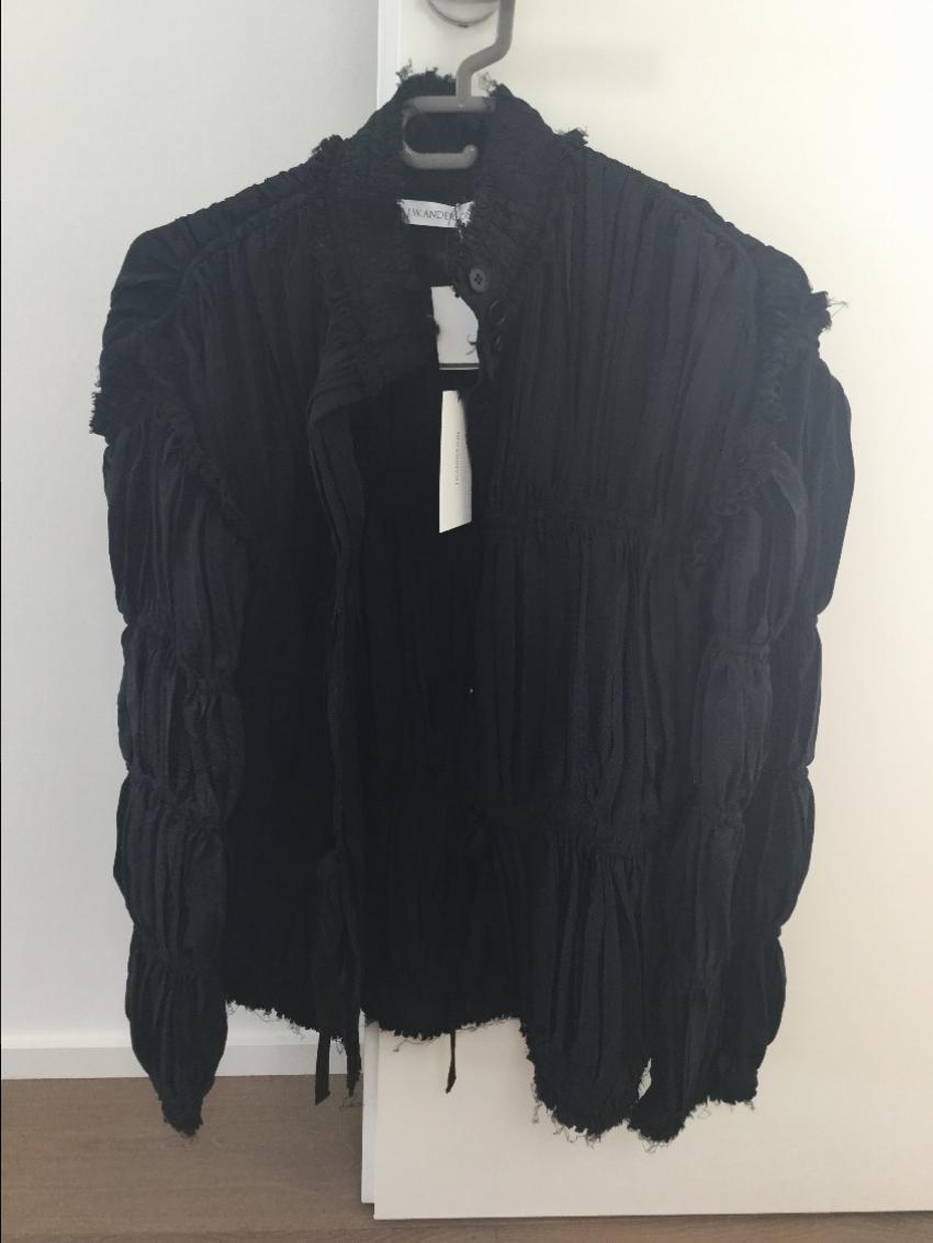 J. W Anderson Frayed Ruched Crepe De Chine Jacket