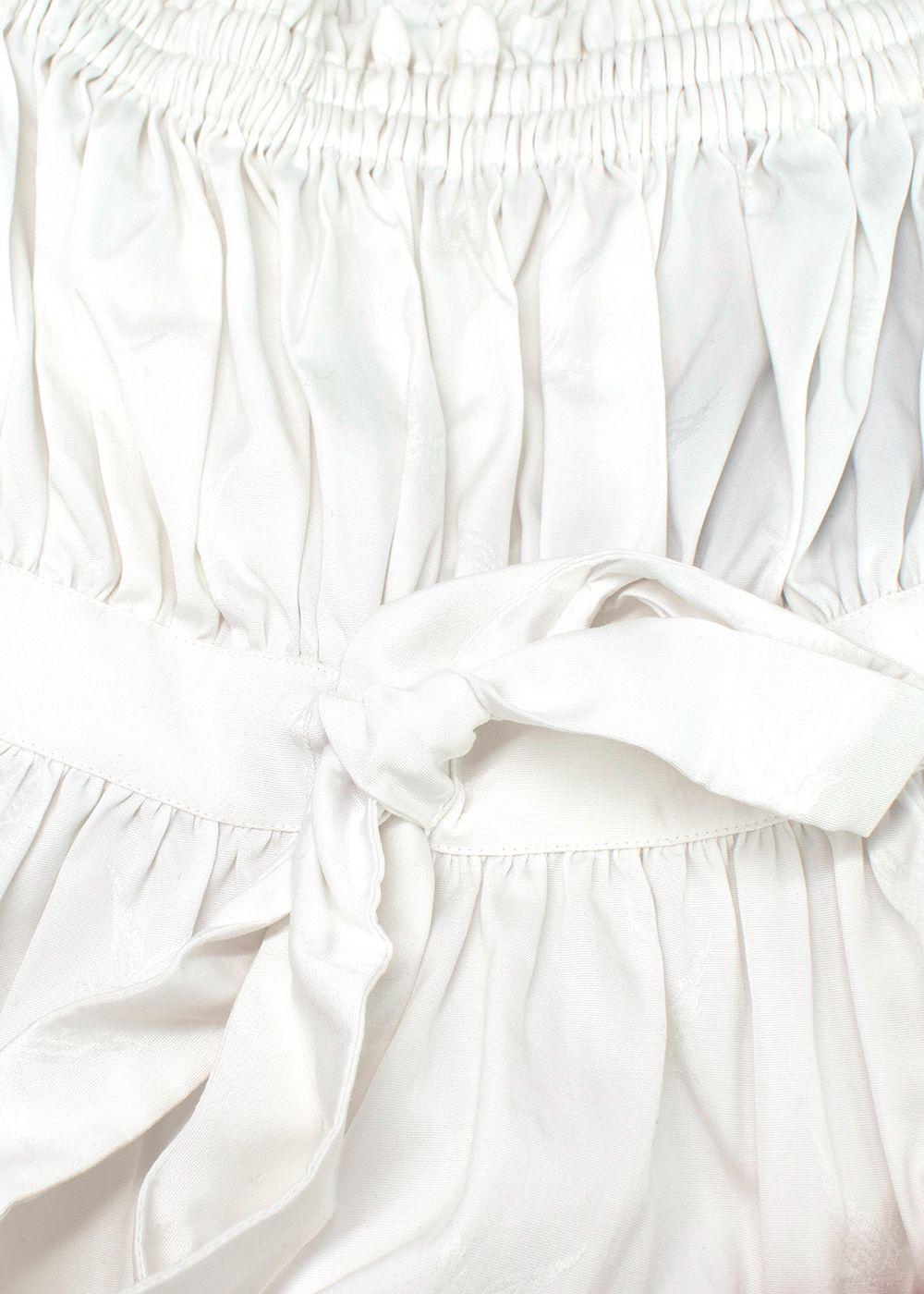 Alexander McQueen White Strapless Peplum Top