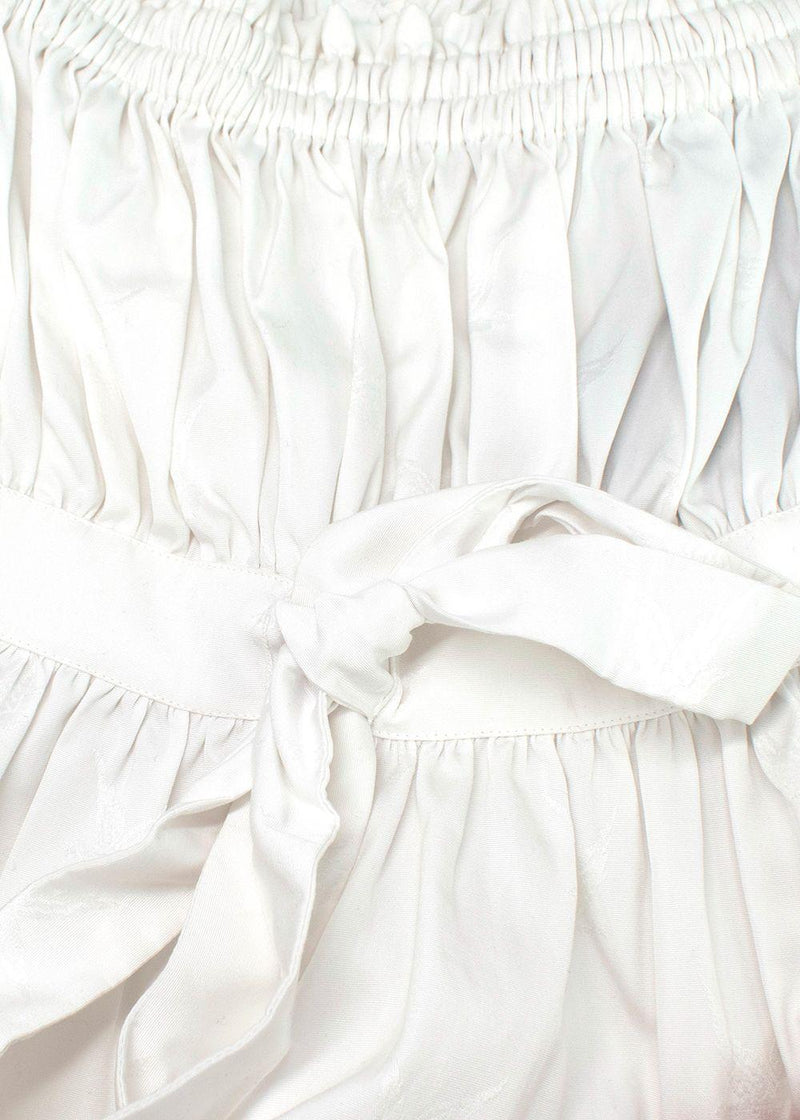 Alexander McQueen White Strapless Peplum Top
