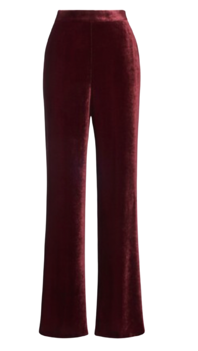 Etro Red Crushed Velvet Trousers