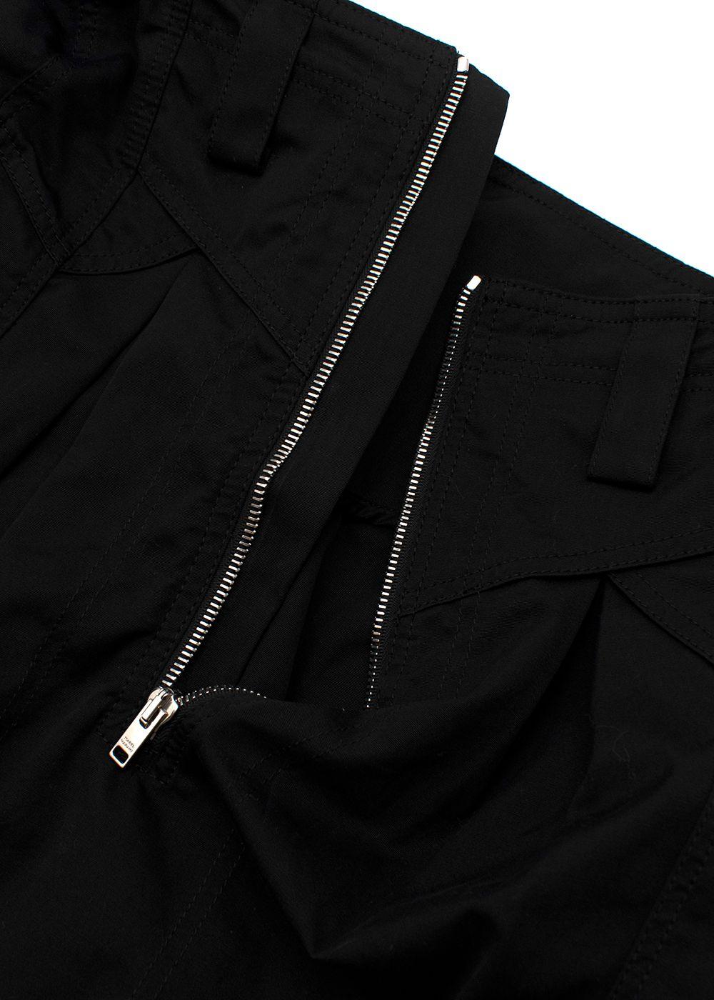 Black Zip-Front Cargo Skirt