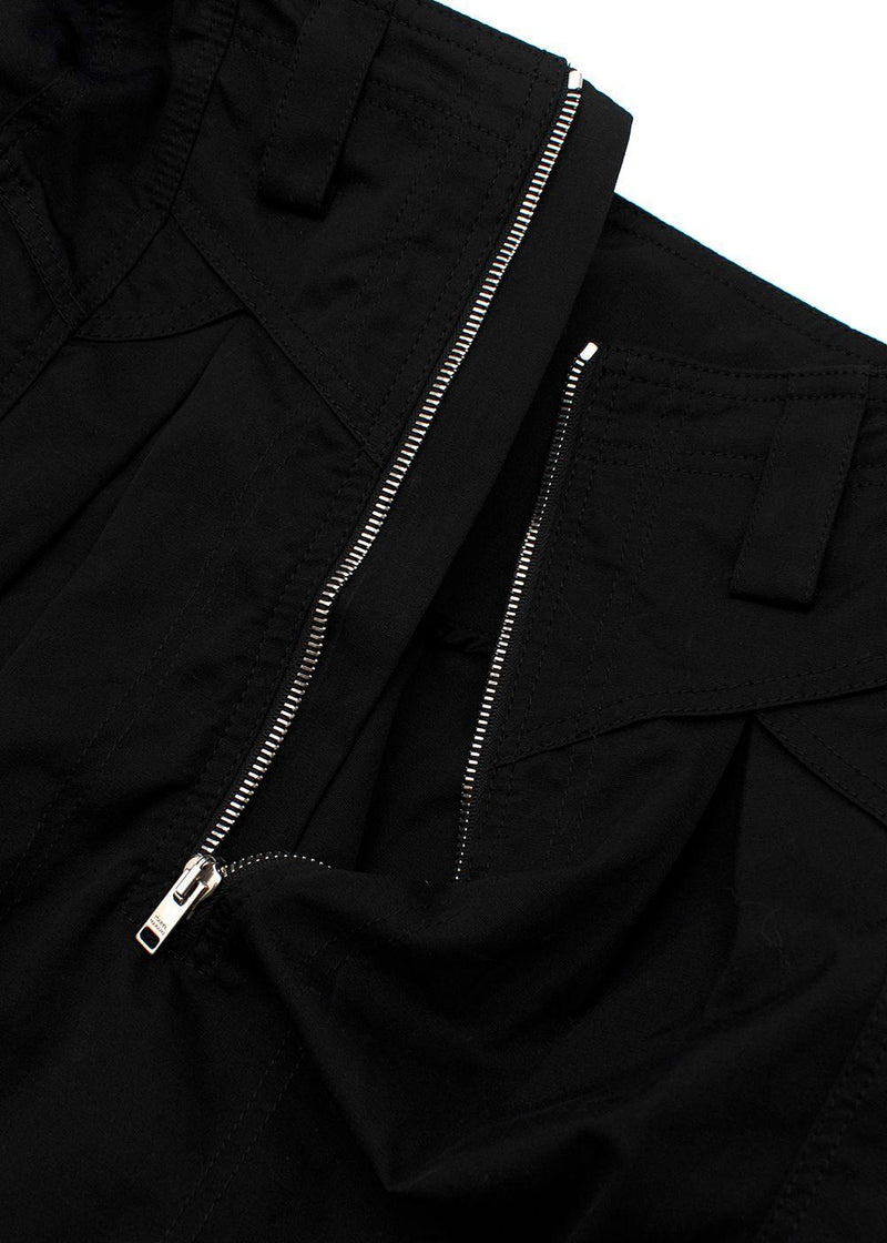 Black Zip-Front Cargo Skirt