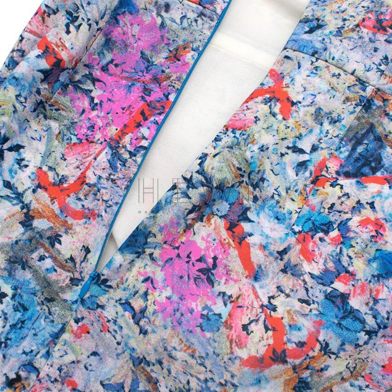 Erdem Floral Print Cut Out Midi Dress