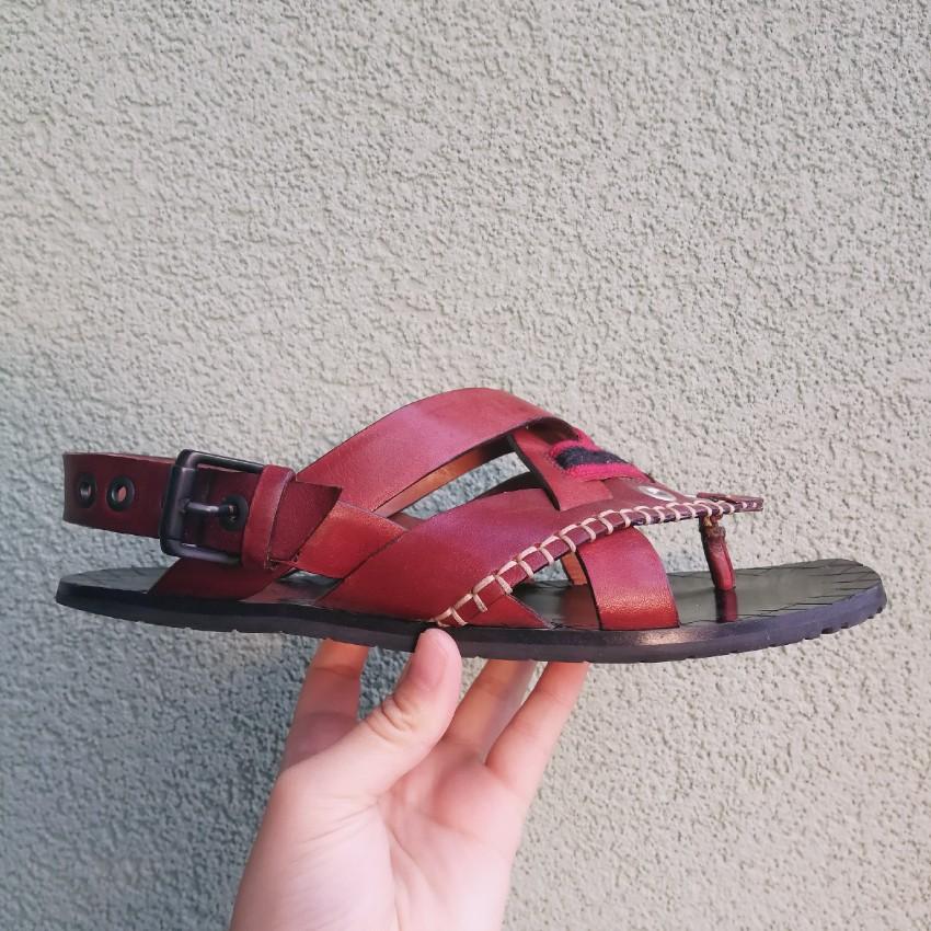 Bottega Veneta red leather sandals