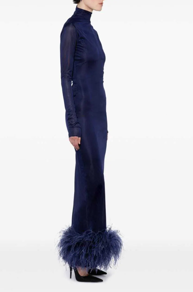 Luna Feather Trim Gown