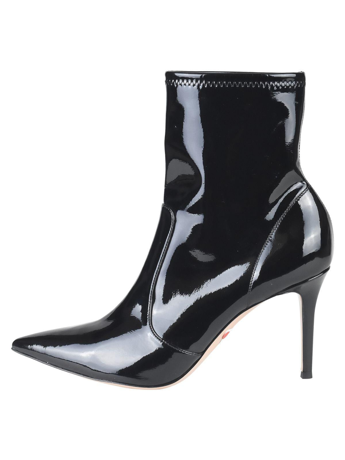 Gianvito Rossi 85mm Black Vynl Patent Ankle Boots