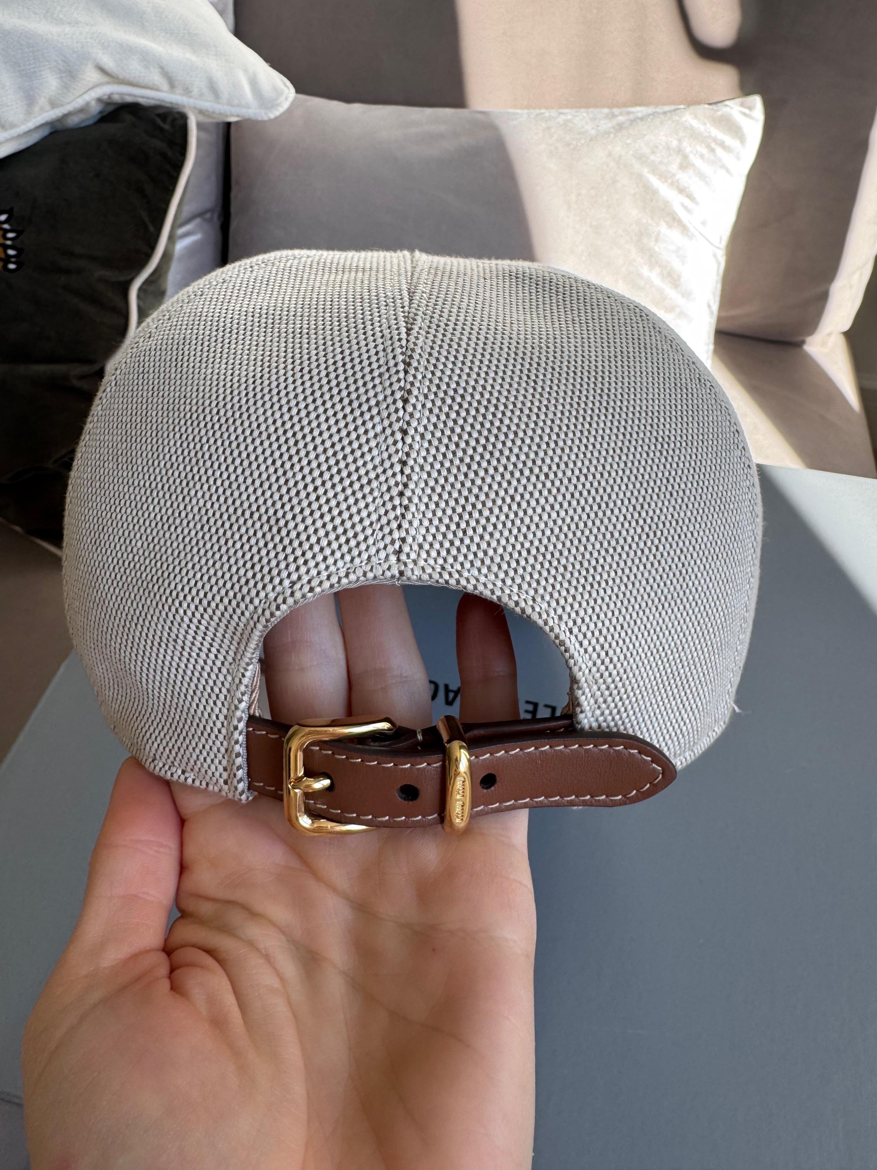 Miu Miu Beige Logo Cotton Cap