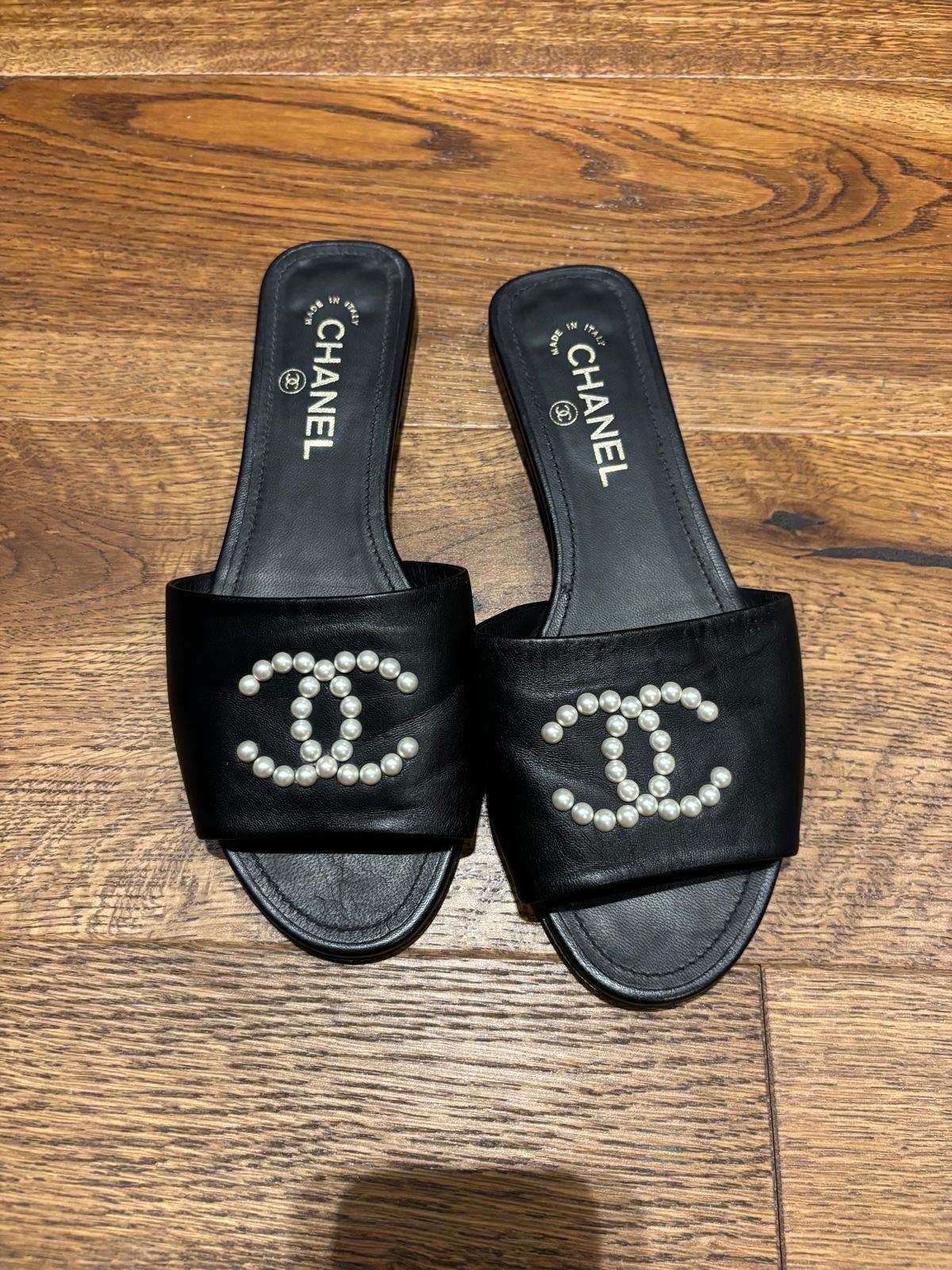 Chanel Embellished CC Slides