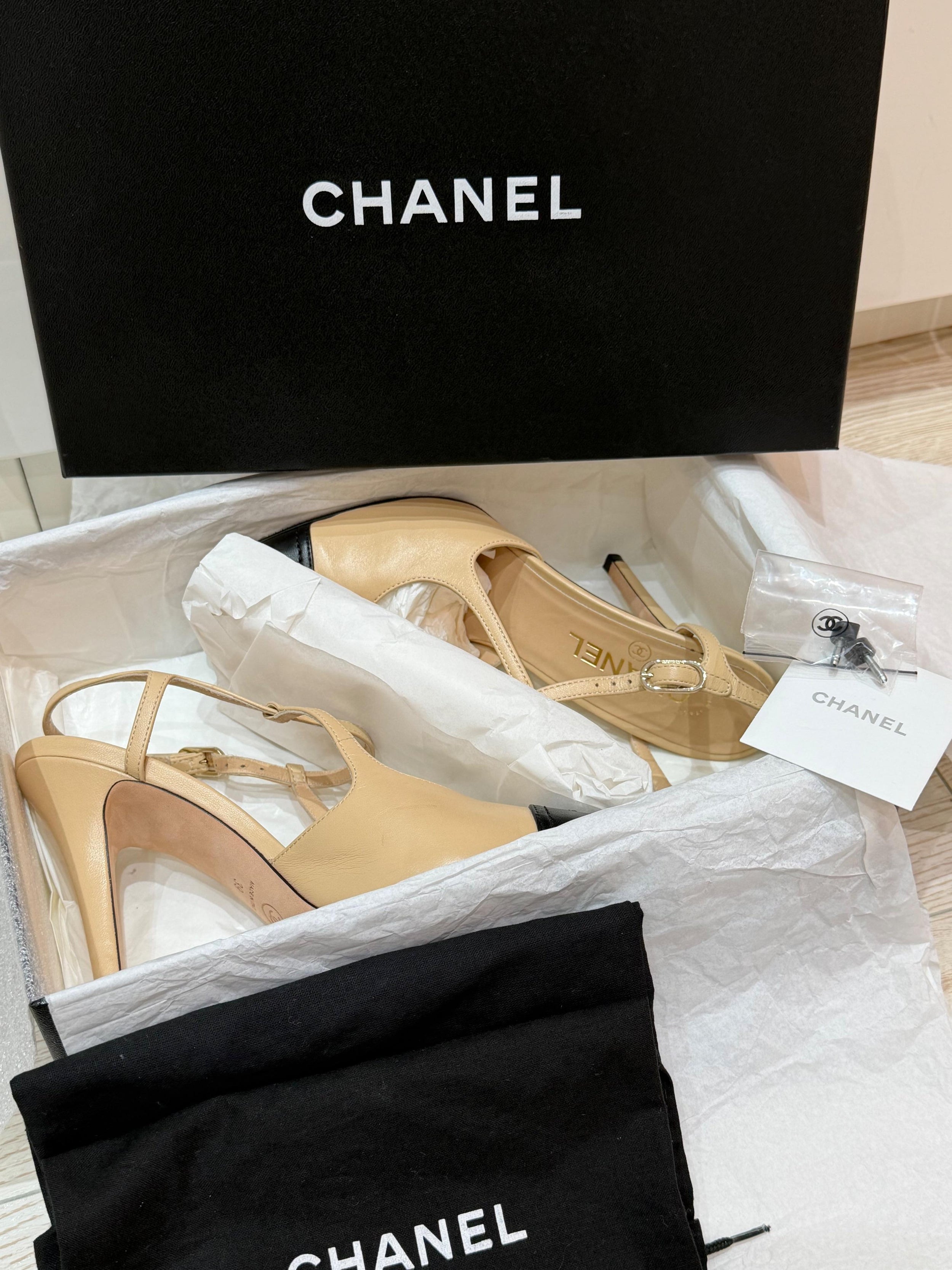 Chanel Heeled T Bar Pumps