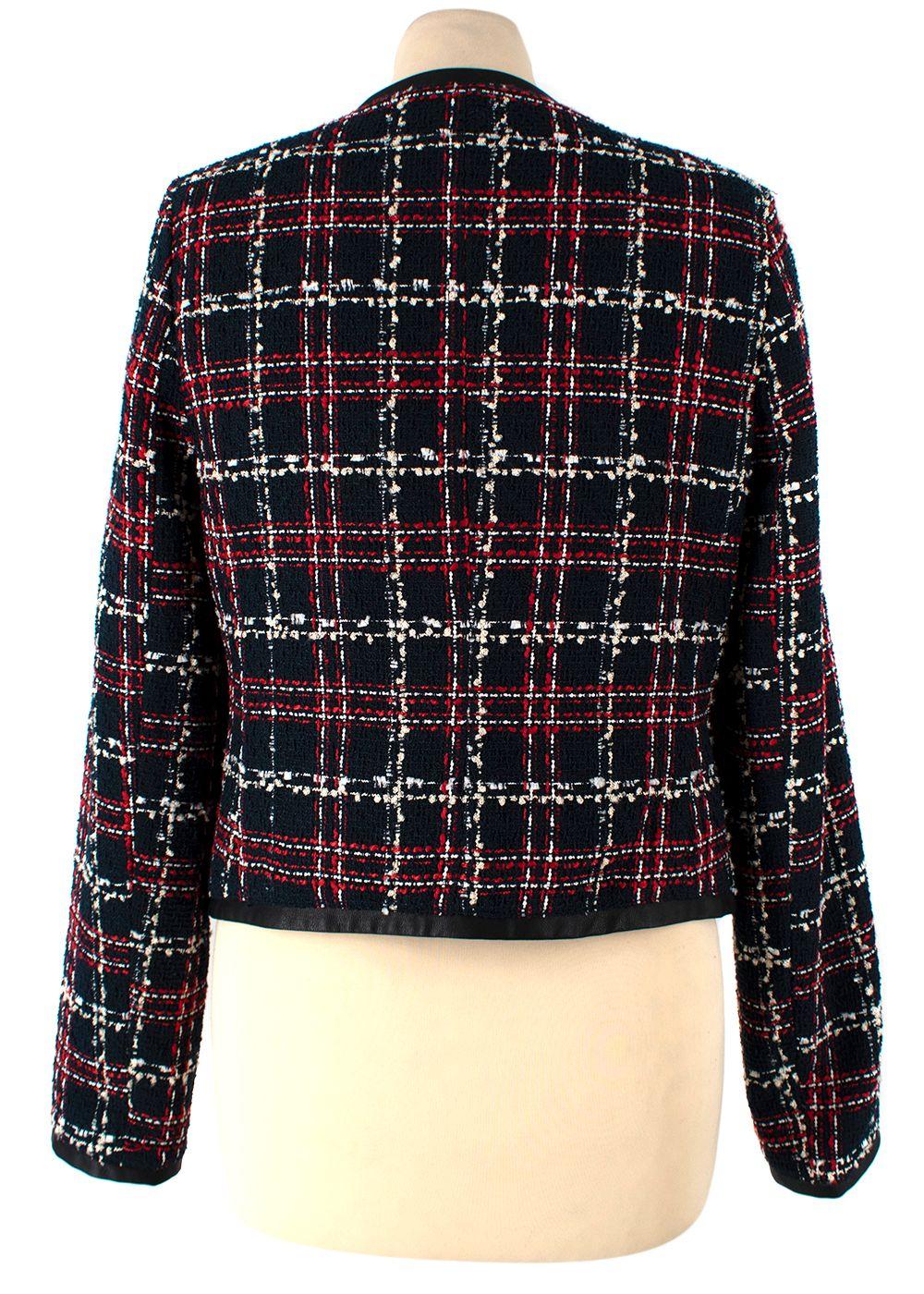 Walter Baker Red and Navy Checkered Tweed Jacket
