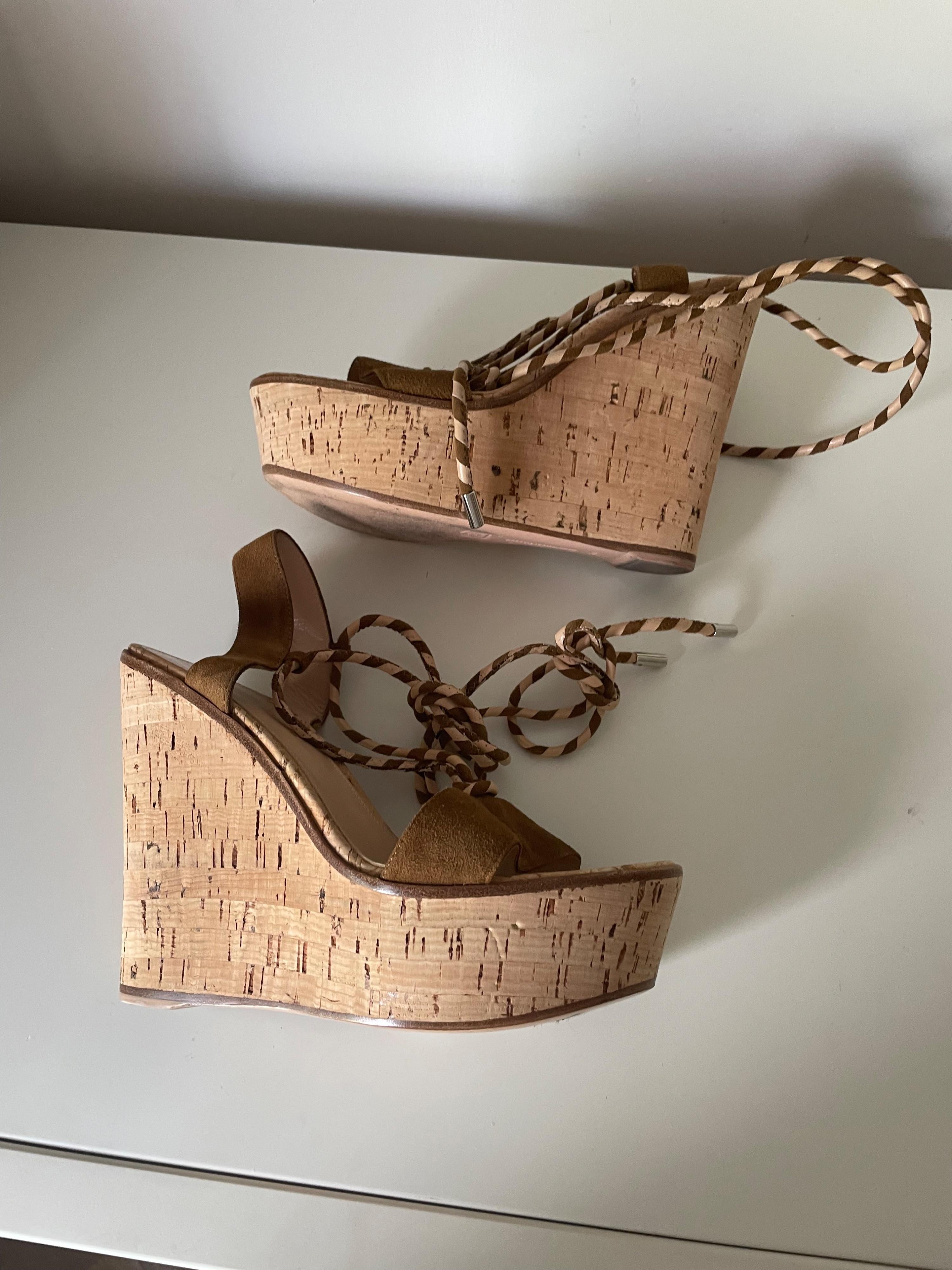 Gianvito Rossi Lace Up Platform Wedges