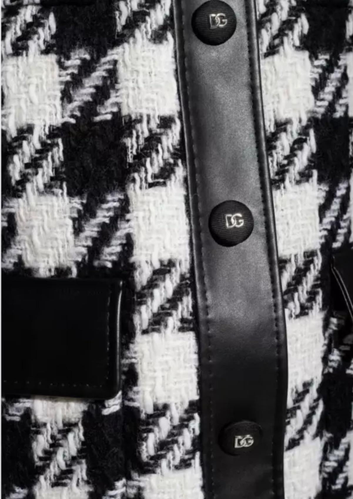Dolce & Gabbana Black and White Check Coat
