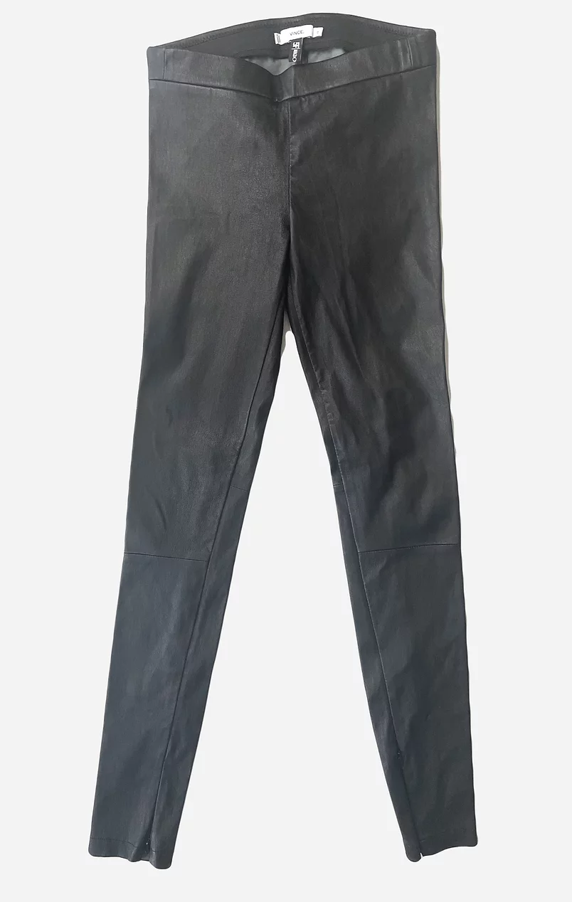 Vince Black Stretch Leather Leggings