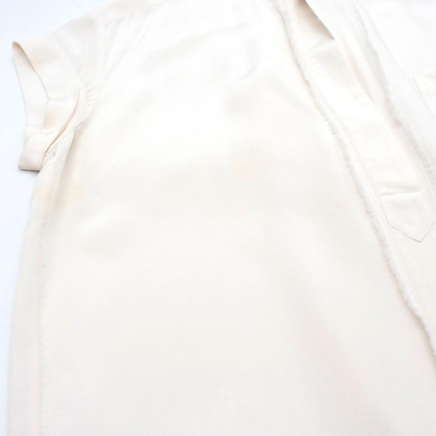 Vince fringe-trimmed silk-crepe shirt