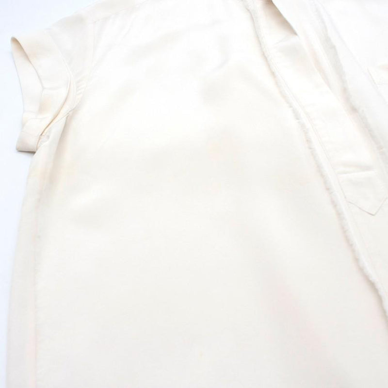 Vince fringe-trimmed silk-crepe shirt