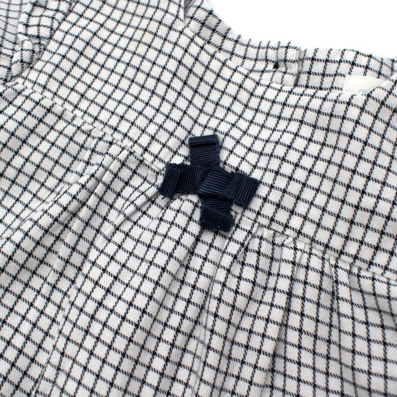 Marie Chantal White/Navy Check Cotton Long Sleeve Shirt