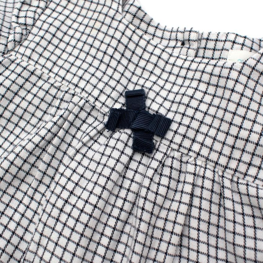 Marie Chantal White/Navy Check Cotton Long Sleeve Shirt