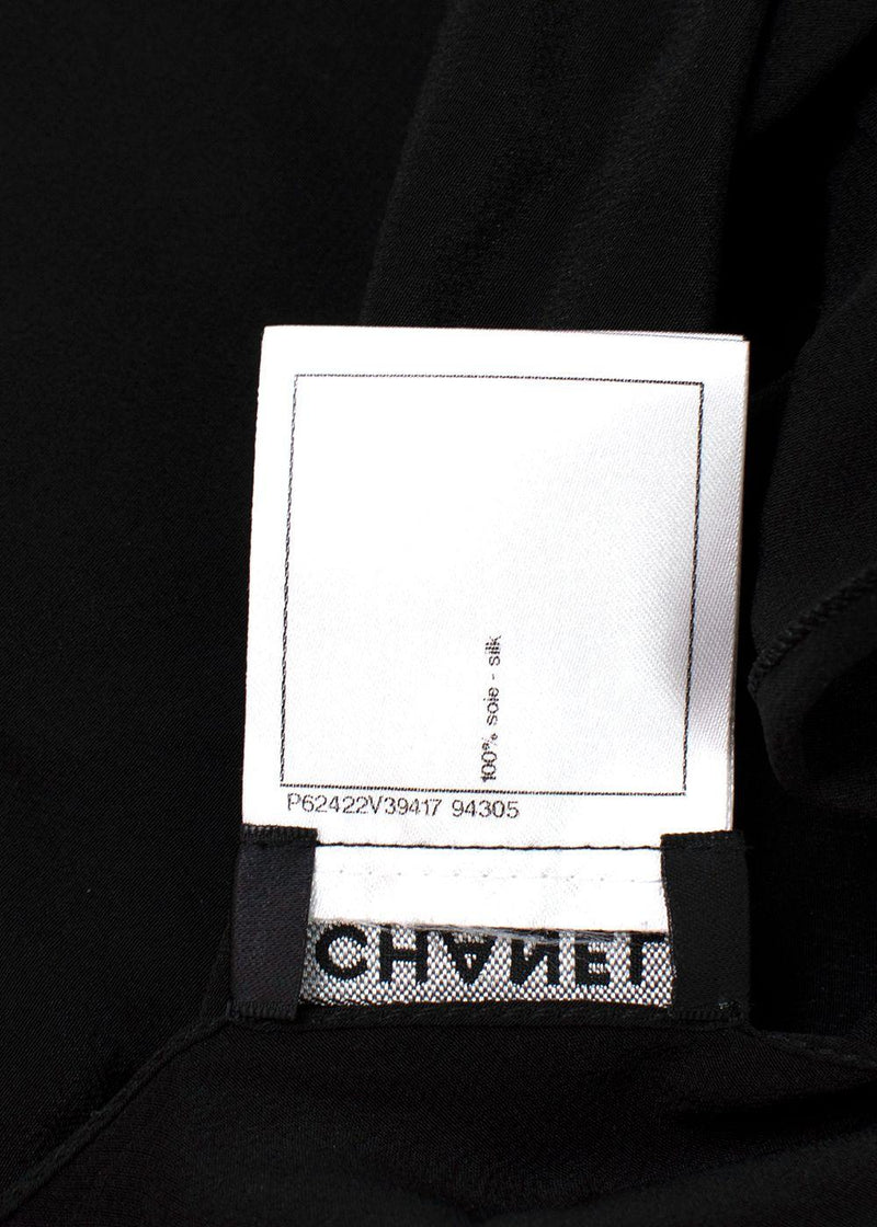 Chanel Black & Gold Tiered Chain Trimmed Scarf Top