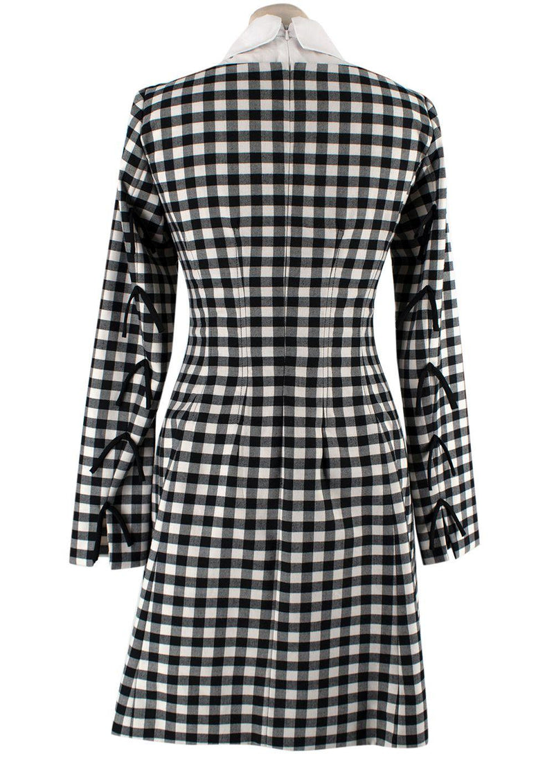 Black Lela Rose Gingham Stretch Cotton Dress
