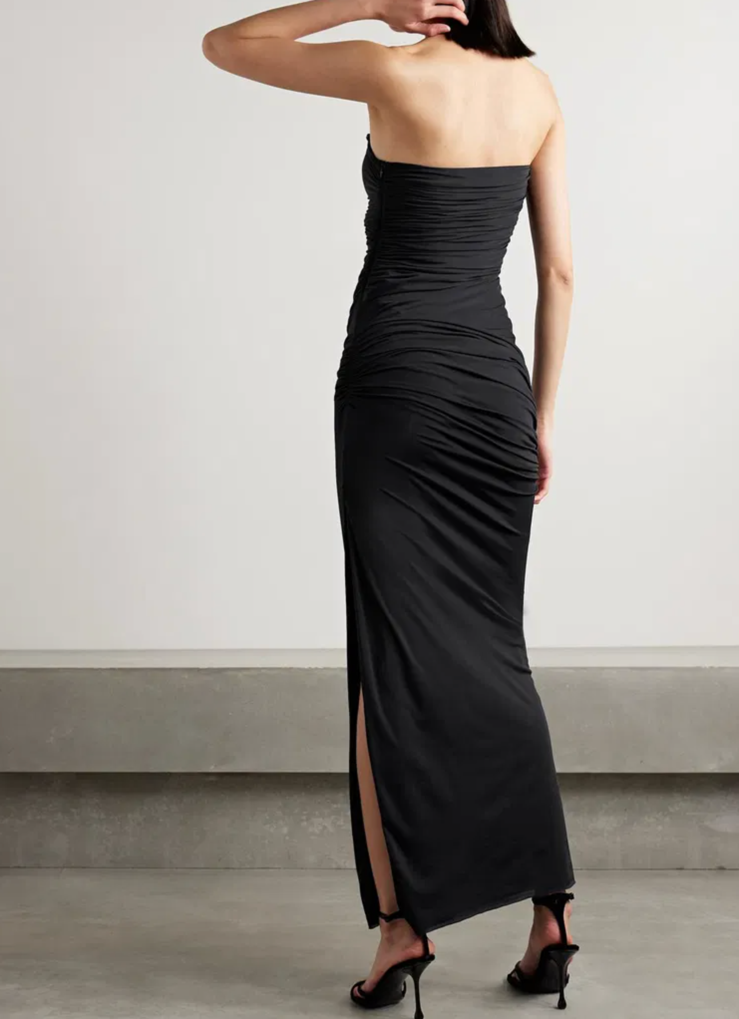 Christopher Esber Encompassed Strapless Ruched Jersey Maxi Dress