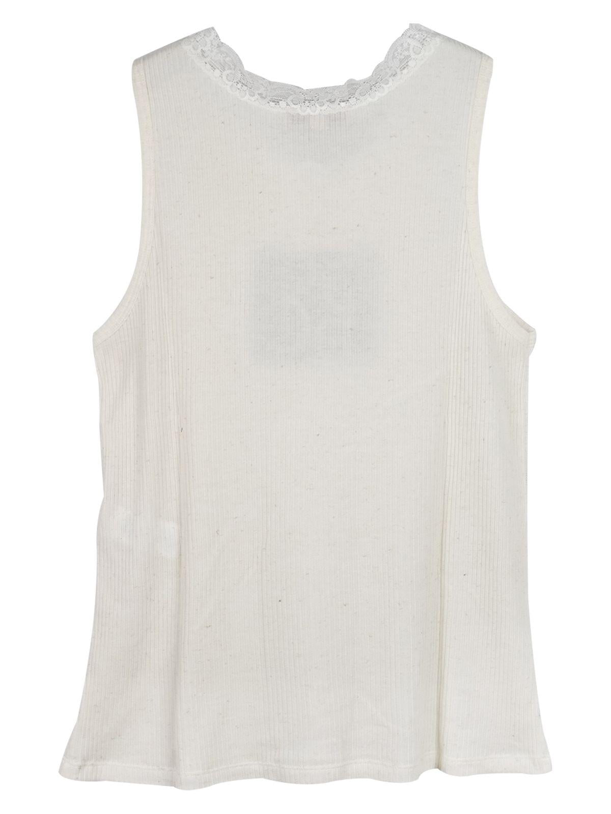 Lace Trimmed Rbbed Vest