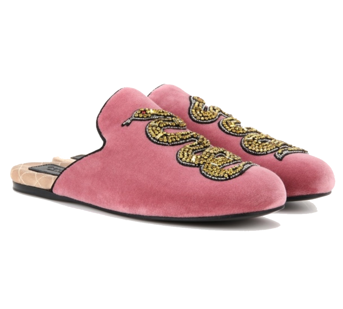 Velvet Lawrence Crystal Snake Slippers