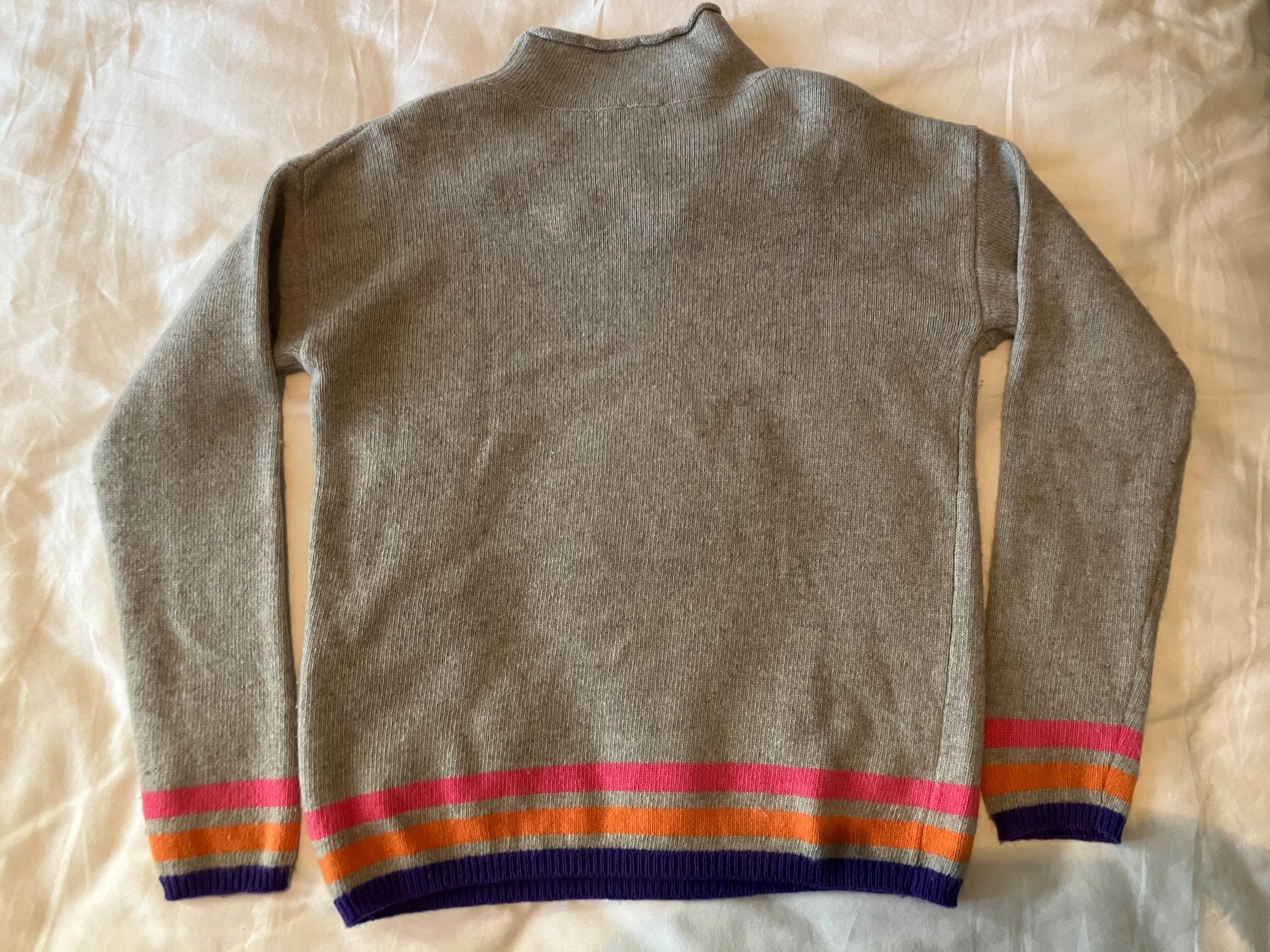 Il Gufo Kid's Grey Pom Pom Embellished Turtleneck Jumper