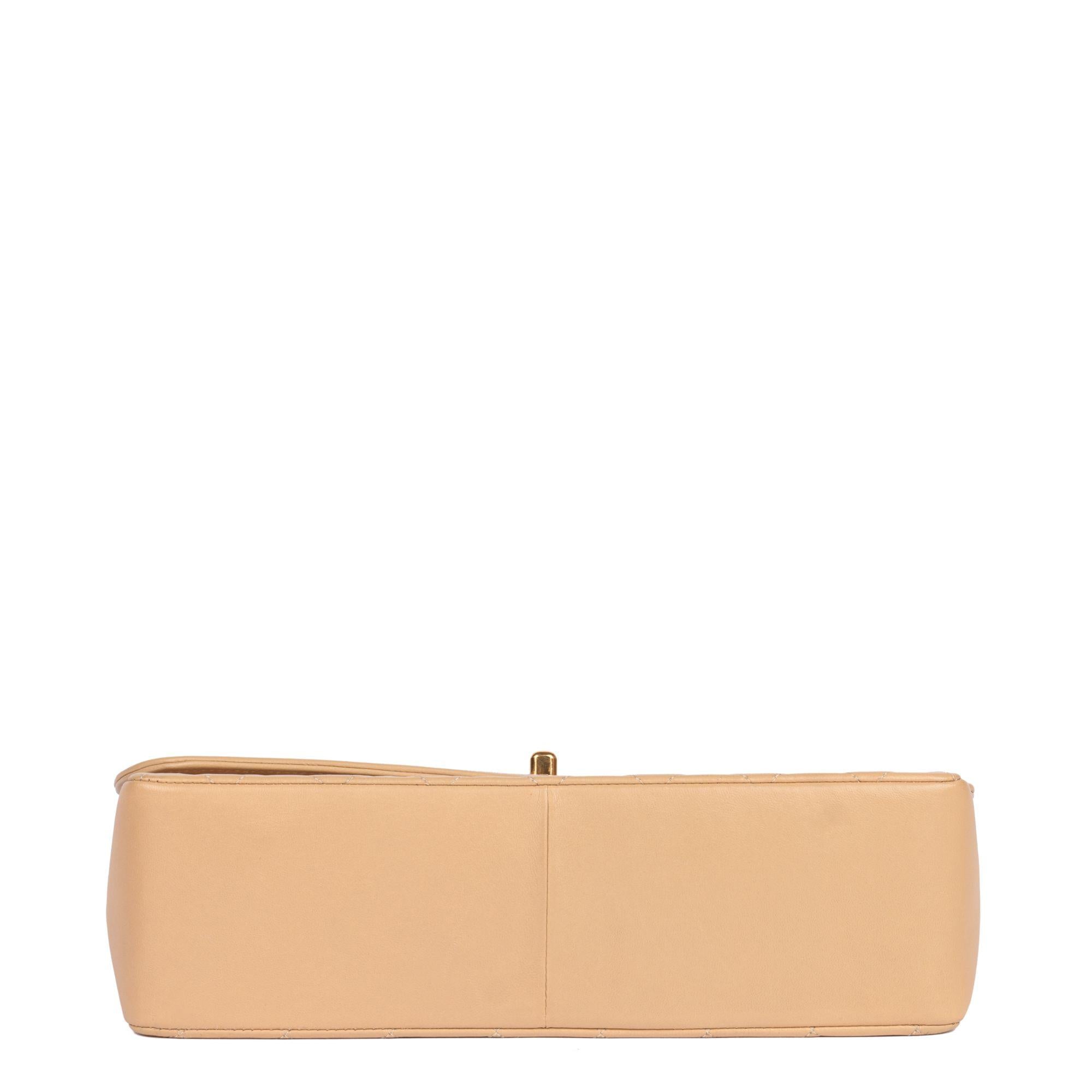 Beige Vintage Quilted Leather Flap Bag & Waller