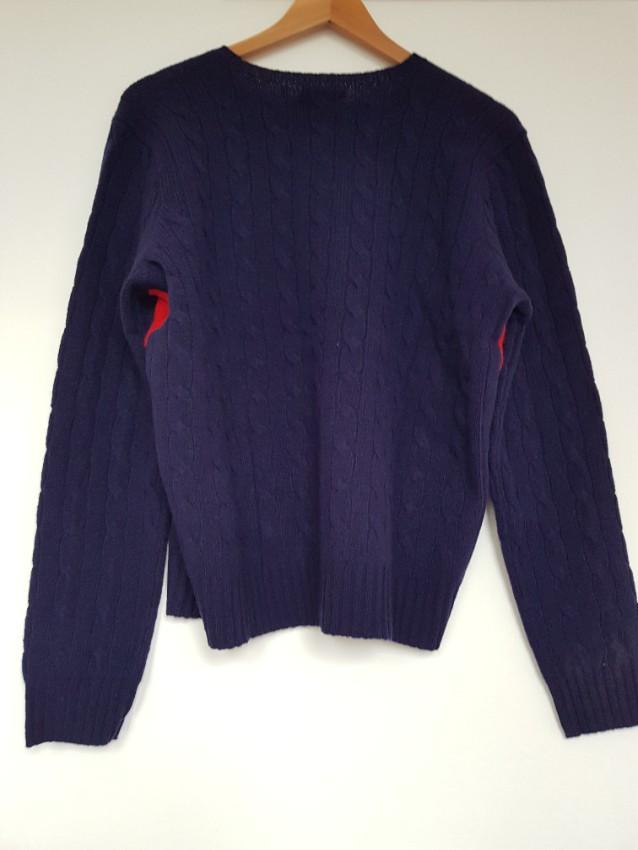 Polo Ralph Lauren Navy & Red Wool & Cashmere Logo Jumper