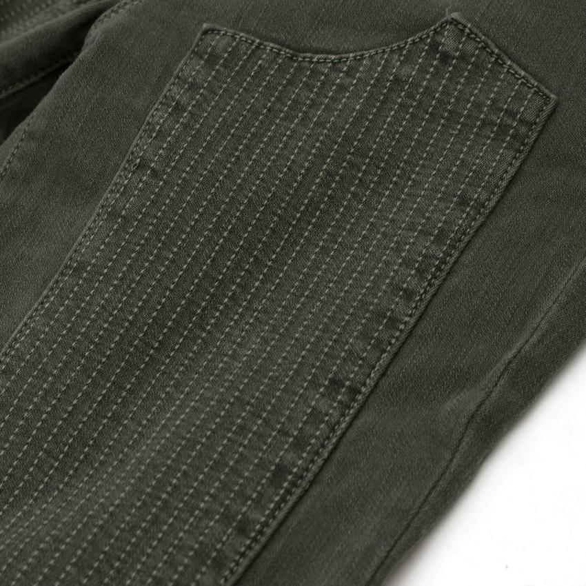 J Brand Khaki Green Roz Moto Skinny Jeans