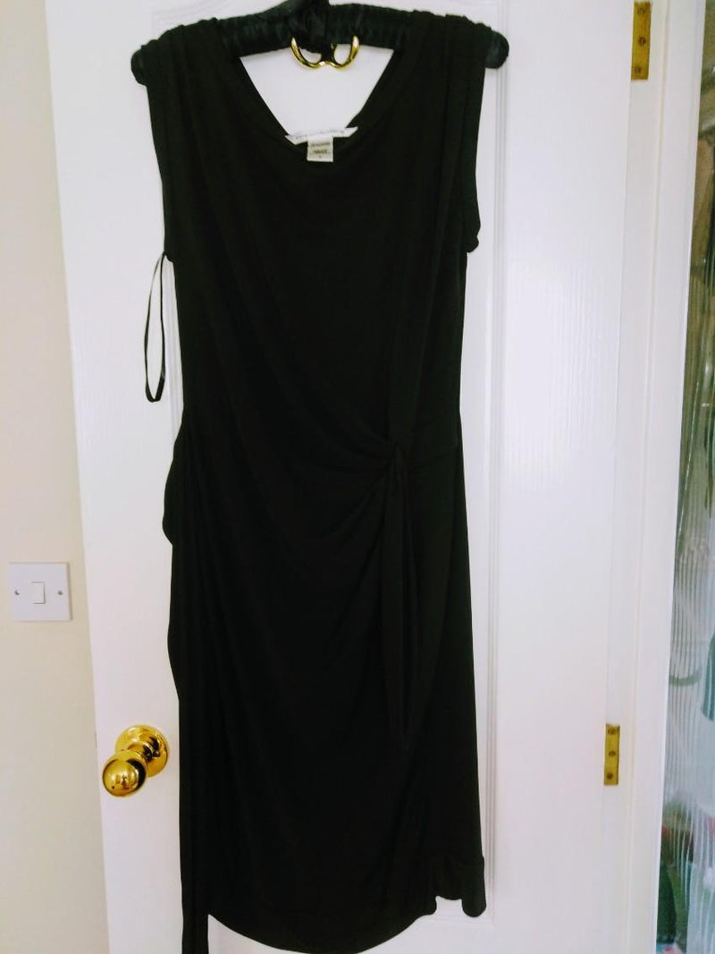 Diane Von Furstenberg Black Classic Draped Dress