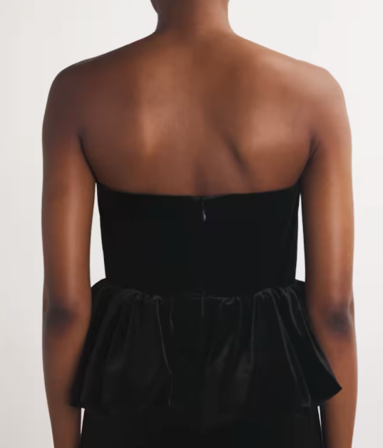 Self-Portrait Velvet Peplum Maxi Dress